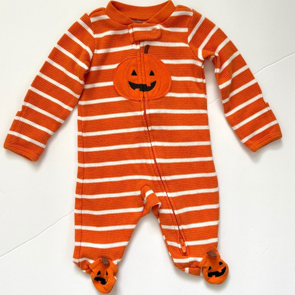 Carter's Halloween Pumpkin Footie Pajama Size Newborn